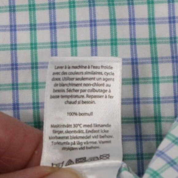 Vineyard Vines Classic Fit Murray Long Sleeve Shirt Mens M Green/Blue Plaid 100% - Picture 7 of 8